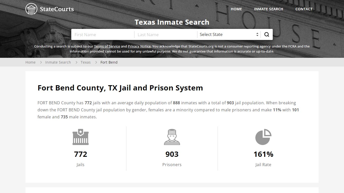 Fort Bend County, TX Inmate Search - StateCourts